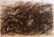 Running III 2007, charcoal on paper, 60x83